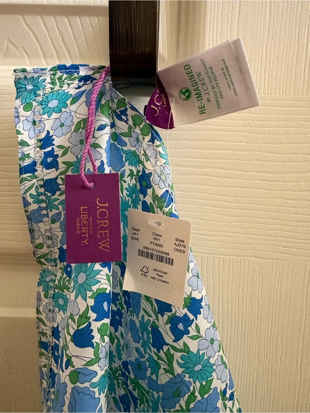 J. Crew Blue and Green Floral Liberty Neckerchief